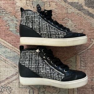 Steve Madden Black and White High-Top Sneakers